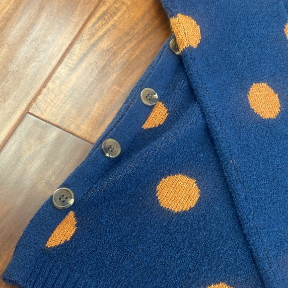 St. John’s Bay Navy Polka Dot Sweater. Size Large - Picture 2 of 7